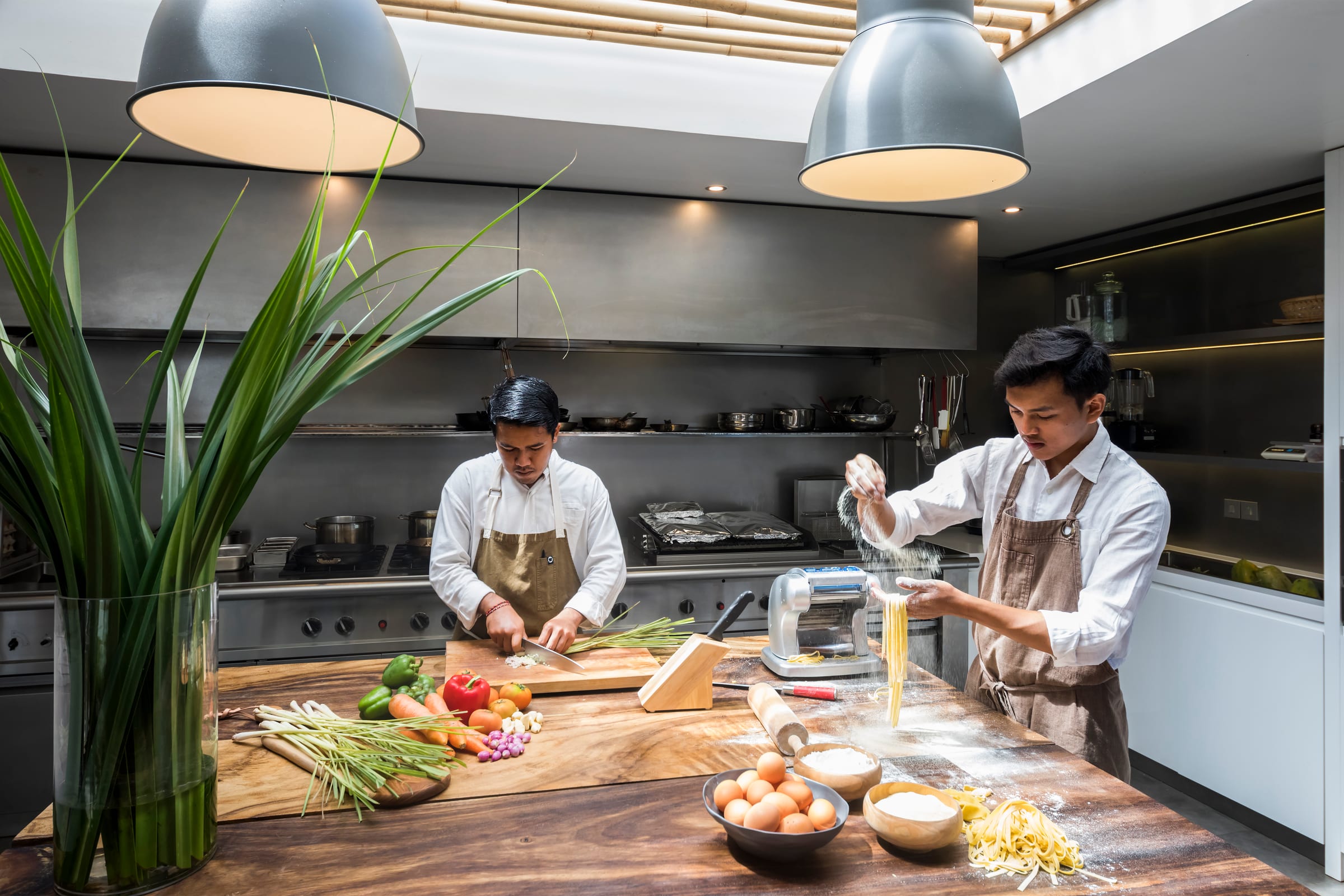 The private chef and culinary team at the Bali estate